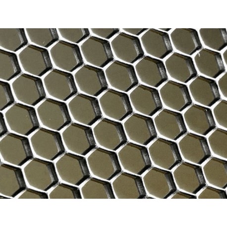 Plaque de métal perforé type nid d'abeille petit format